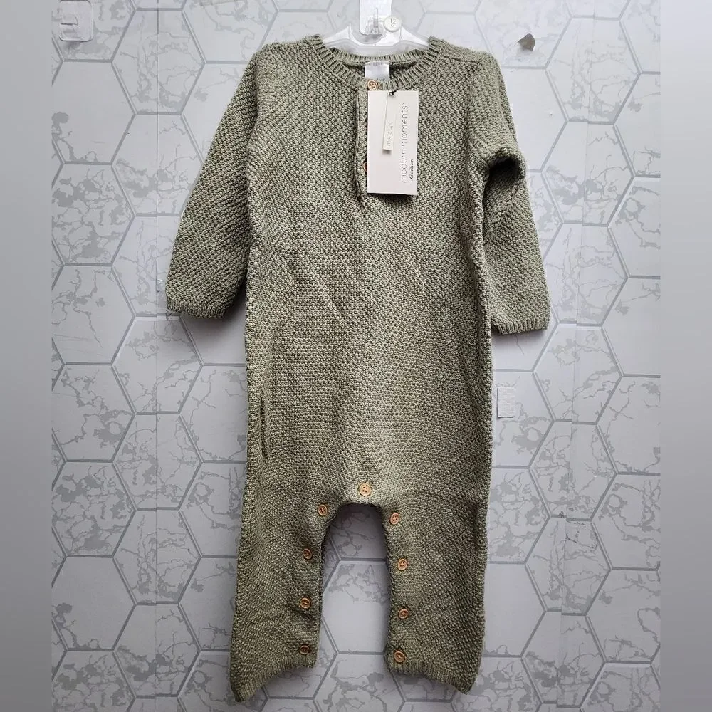 Nwt Modern Moments by Gerber Baby Boy, Baby Girl, & Unisex Sweater Knit Coverall